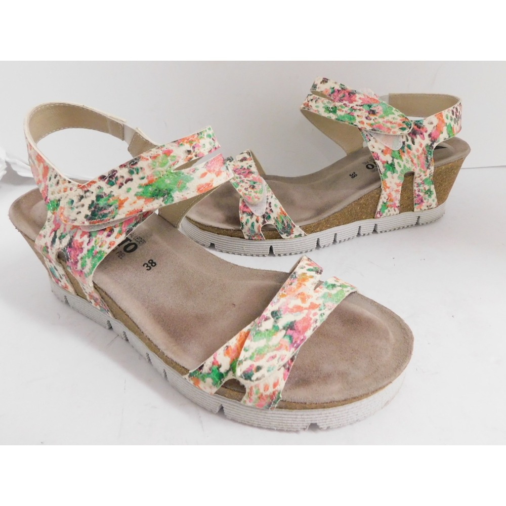 Mephisto Women's Emelia Sandal Multi Color Snake Embossed Leather sz 38